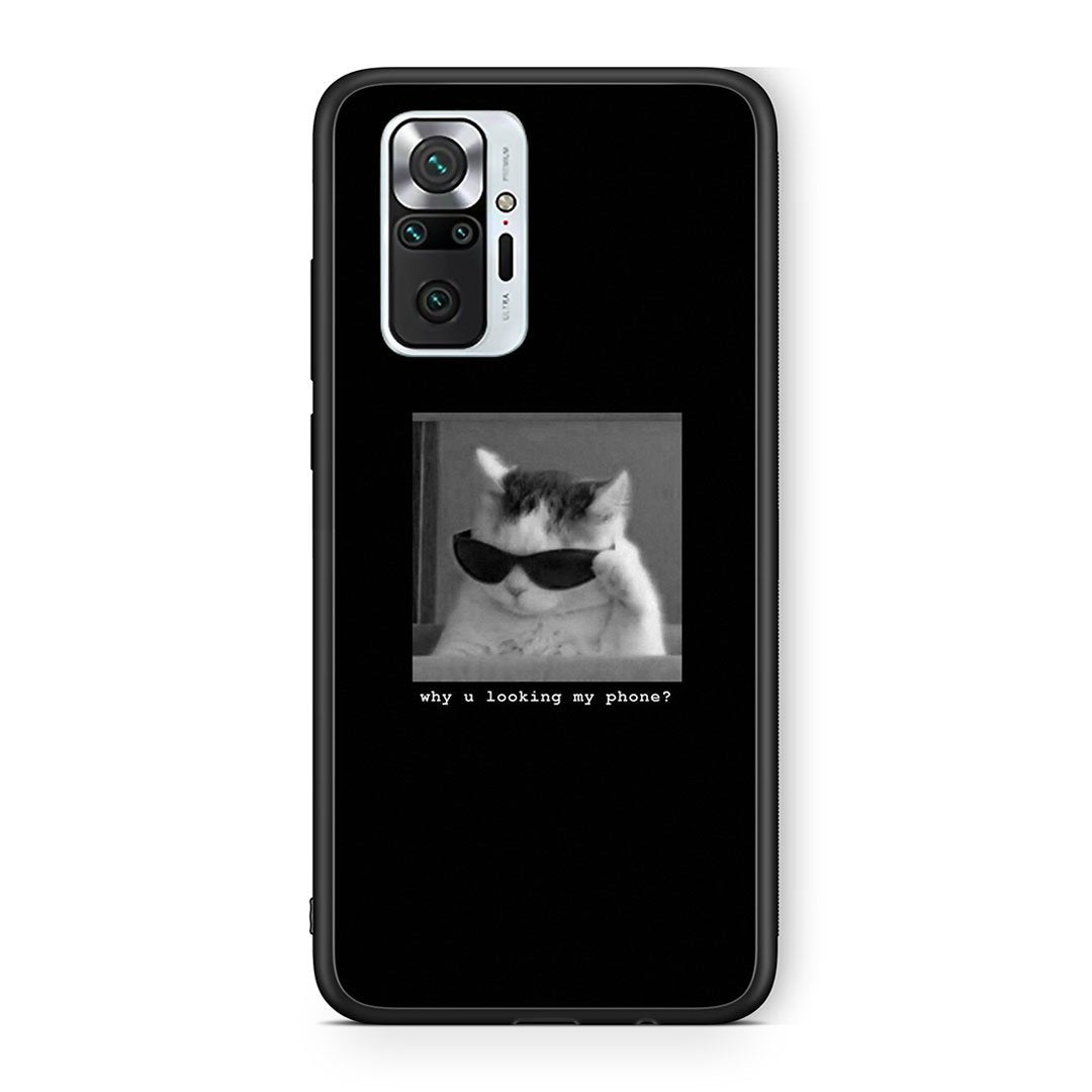 Xiaomi Redmi Note 10 Pro Meme Cat θήκη από τη Smartfits με σχέδιο στο πίσω μέρος και μαύρο περίβλημα | Smartphone case with colorful back and black bezels by Smartfits