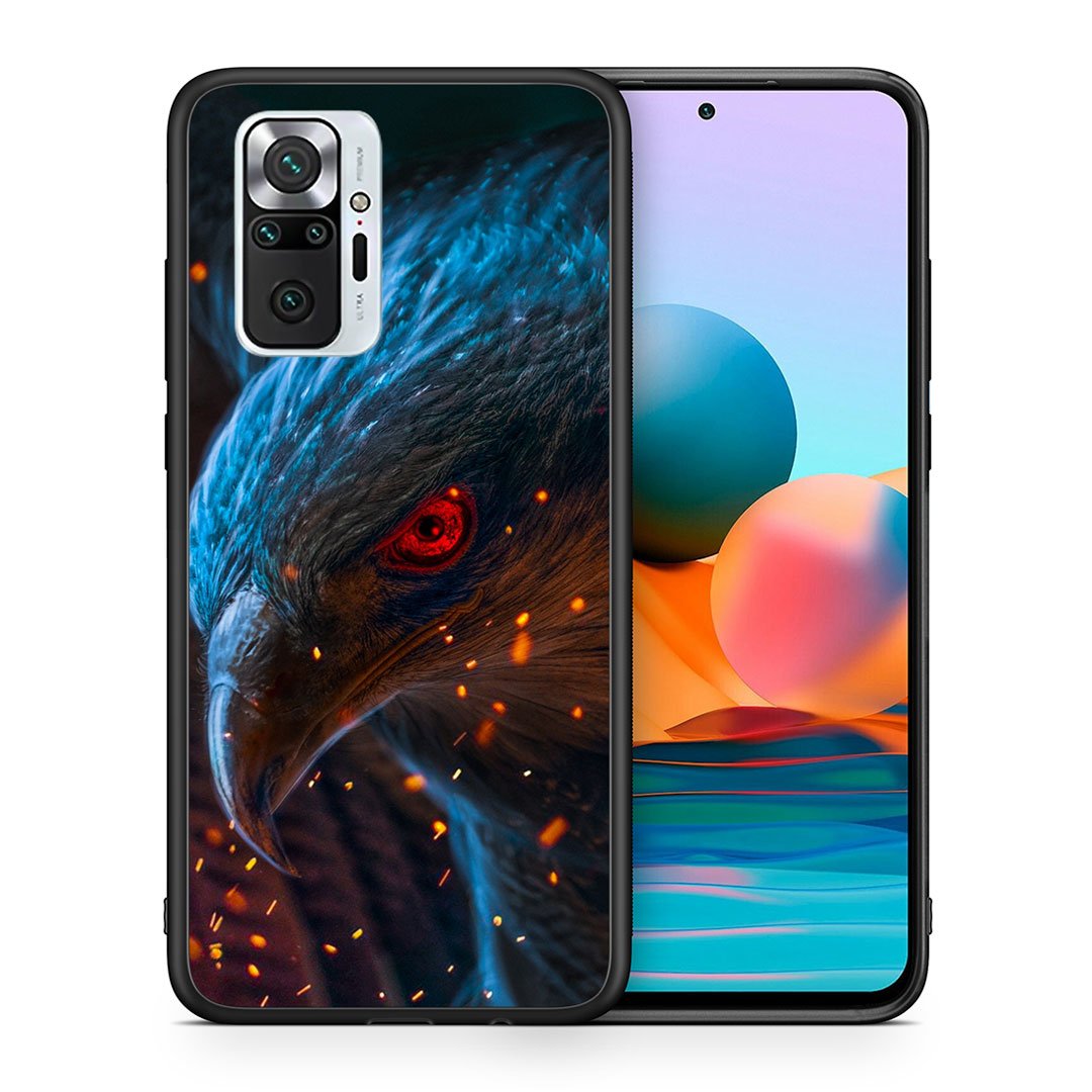 Θήκη Xiaomi Redmi Note 10 Pro Eagle PopArt από τη Smartfits με σχέδιο στο πίσω μέρος και μαύρο περίβλημα | Xiaomi Redmi Note 10 Pro Eagle PopArt case with colorful back and black bezels