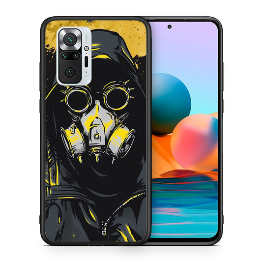 Θήκη Xiaomi Redmi Note 10 Pro Mask PopArt από τη Smartfits με σχέδιο στο πίσω μέρος και μαύρο περίβλημα | Xiaomi Redmi Note 10 Pro Mask PopArt case with colorful back and black bezels