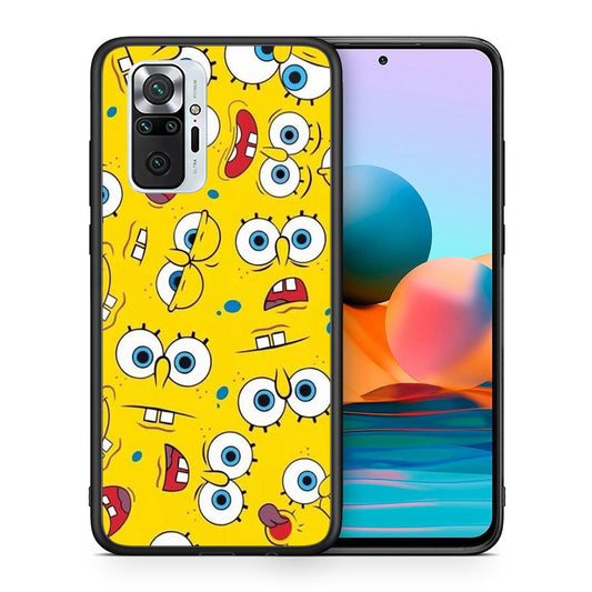 Θήκη Xiaomi Redmi Note 10 Pro Sponge PopArt από τη Smartfits με σχέδιο στο πίσω μέρος και μαύρο περίβλημα | Xiaomi Redmi Note 10 Pro Sponge PopArt case with colorful back and black bezels