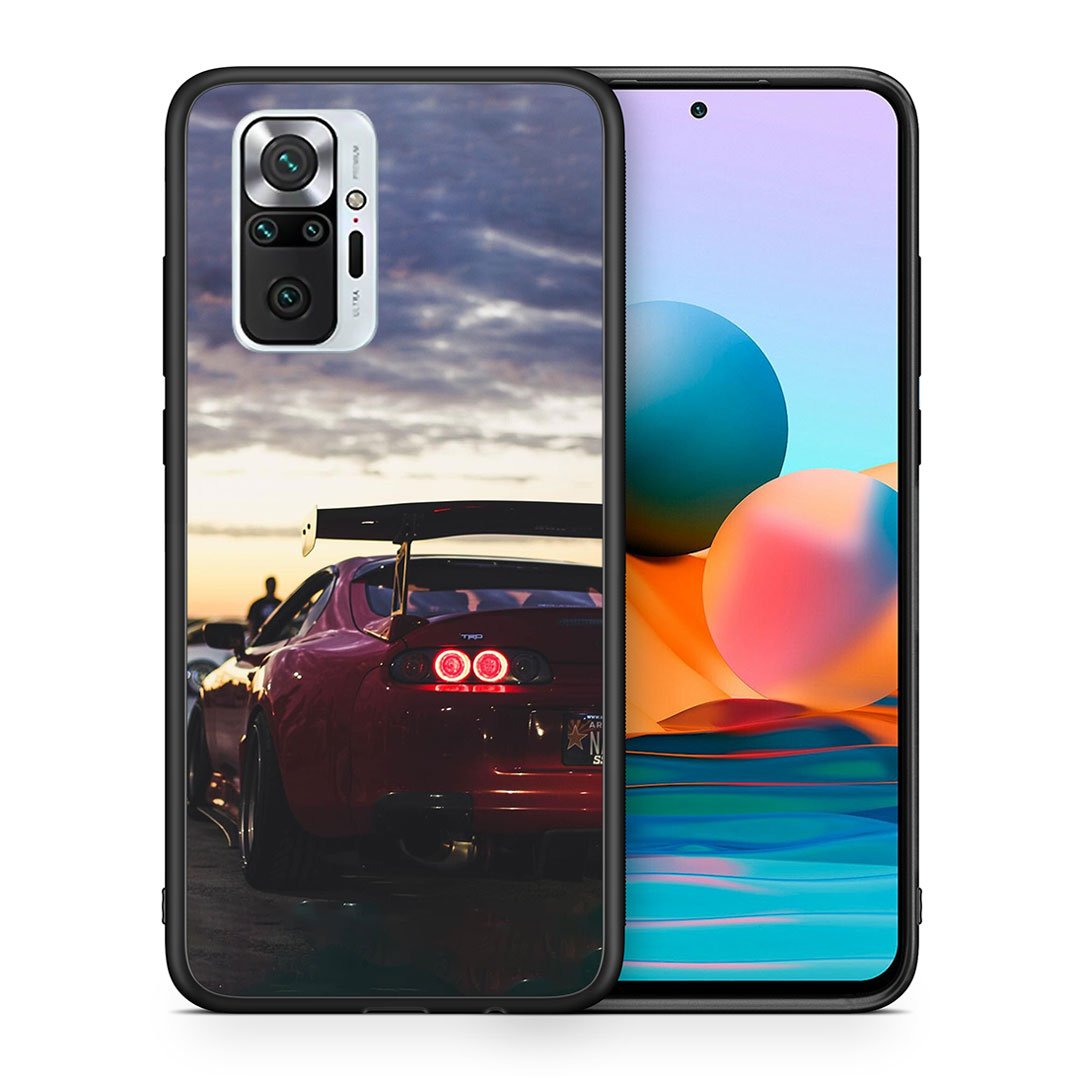 Θήκη Xiaomi Redmi Note 10 Pro Racing Supra από τη Smartfits με σχέδιο στο πίσω μέρος και μαύρο περίβλημα | Xiaomi Redmi Note 10 Pro Racing Supra case with colorful back and black bezels