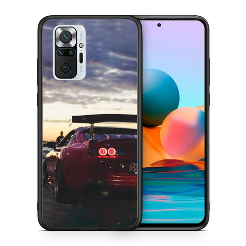 Θήκη Xiaomi Redmi Note 10 Pro Racing Supra από τη Smartfits με σχέδιο στο πίσω μέρος και μαύρο περίβλημα | Xiaomi Redmi Note 10 Pro Racing Supra case with colorful back and black bezels