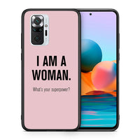 Thumbnail for Θήκη Xiaomi Redmi Note 10 Pro Superpower Woman από τη Smartfits με σχέδιο στο πίσω μέρος και μαύρο περίβλημα | Xiaomi Redmi Note 10 Pro Superpower Woman case with colorful back and black bezels