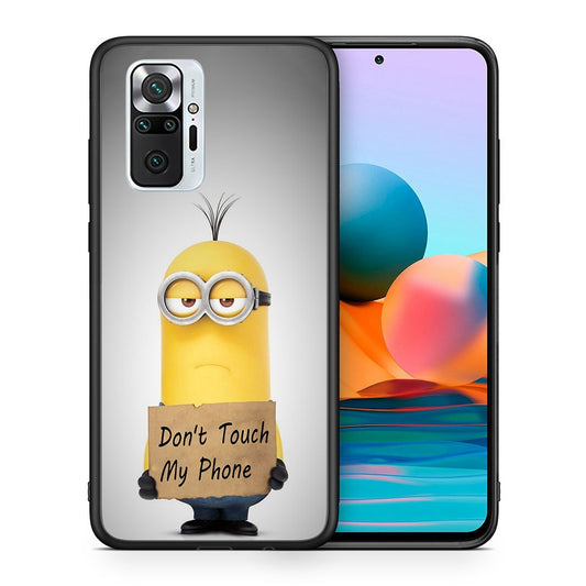 Θήκη Xiaomi Redmi Note 10 Pro Minion Text από τη Smartfits με σχέδιο στο πίσω μέρος και μαύρο περίβλημα | Xiaomi Redmi Note 10 Pro Minion Text case with colorful back and black bezels