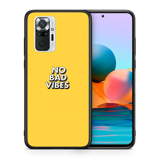 Θήκη Xiaomi Redmi Note 10 Pro Vibes Text από τη Smartfits με σχέδιο στο πίσω μέρος και μαύρο περίβλημα | Xiaomi Redmi Note 10 Pro Vibes Text case with colorful back and black bezels