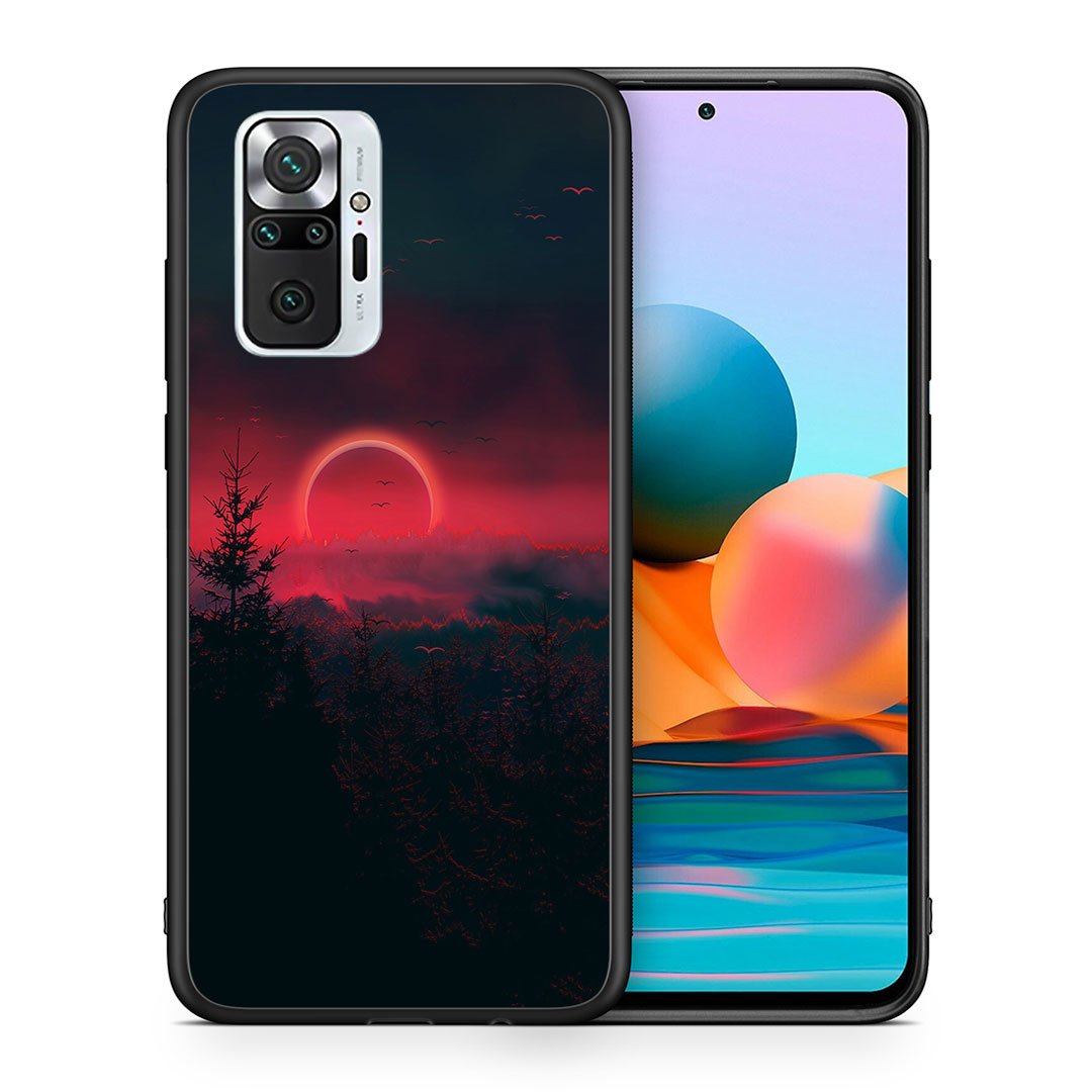 Θήκη Xiaomi Redmi Note 10 Pro Sunset Tropic από τη Smartfits με σχέδιο στο πίσω μέρος και μαύρο περίβλημα | Xiaomi Redmi Note 10 Pro Sunset Tropic case with colorful back and black bezels