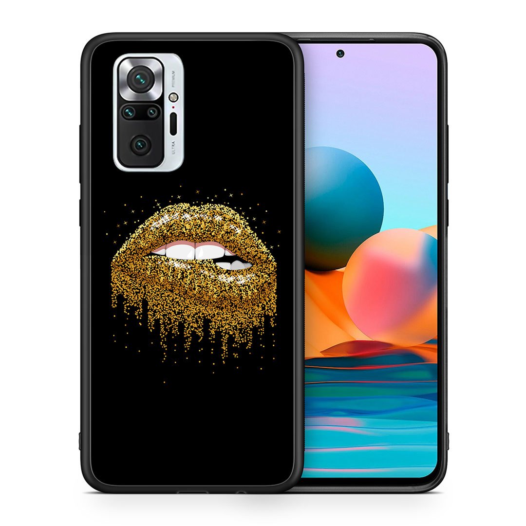 Θήκη Xiaomi Redmi Note 10 Pro Golden Valentine από τη Smartfits με σχέδιο στο πίσω μέρος και μαύρο περίβλημα | Xiaomi Redmi Note 10 Pro Golden Valentine case with colorful back and black bezels