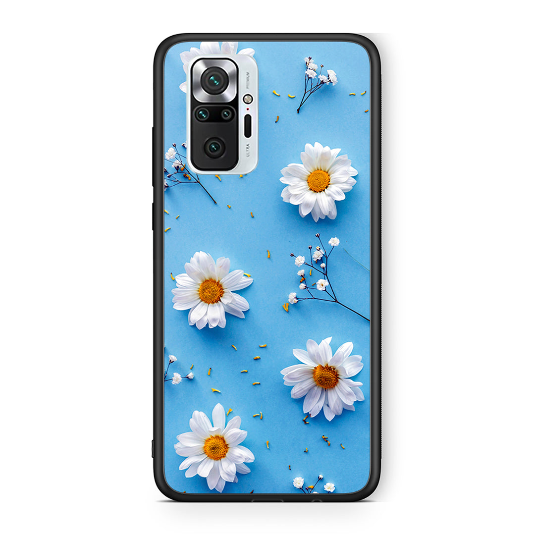 Xiaomi Redmi Note 10 Pro Real Daisies θήκη από τη Smartfits με σχέδιο στο πίσω μέρος και μαύρο περίβλημα | Smartphone case with colorful back and black bezels by Smartfits
