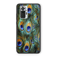Thumbnail for Xiaomi Redmi Note 10 Pro Real Peacock Feathers θήκη από τη Smartfits με σχέδιο στο πίσω μέρος και μαύρο περίβλημα | Smartphone case with colorful back and black bezels by Smartfits