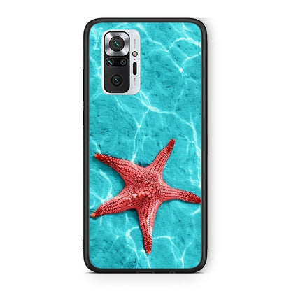 Xiaomi Redmi Note 10 Pro Red Starfish Θήκη από τη Smartfits με σχέδιο στο πίσω μέρος και μαύρο περίβλημα | Smartphone case with colorful back and black bezels by Smartfits