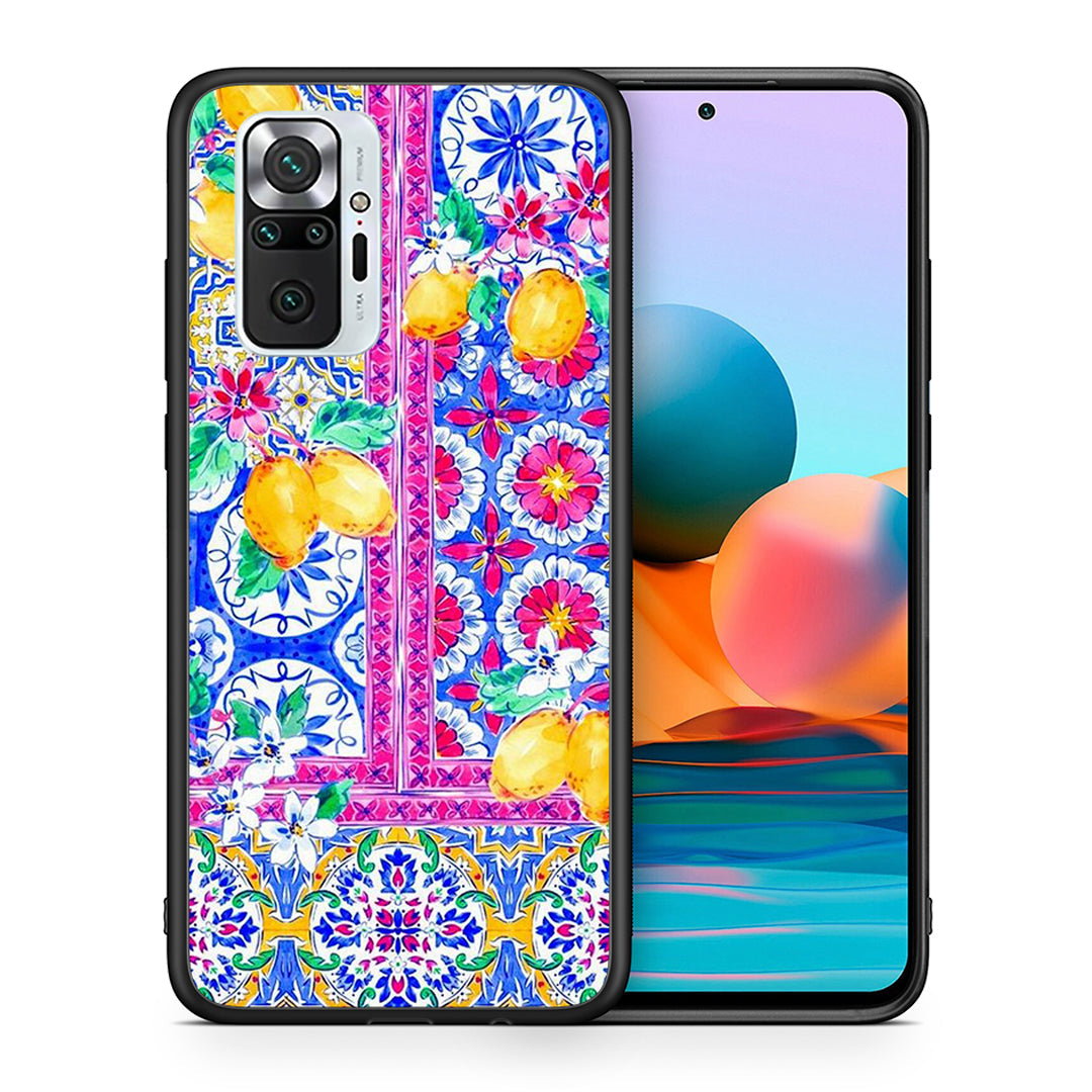 Θήκη Xiaomi Redmi Note 10 Pro Retro Spring από τη Smartfits με σχέδιο στο πίσω μέρος και μαύρο περίβλημα | Xiaomi Redmi Note 10 Pro Retro Spring case with colorful back and black bezels
