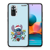 Thumbnail for Θήκη Xiaomi Redmi Note 10 Pro Santa Stich από τη Smartfits με σχέδιο στο πίσω μέρος και μαύρο περίβλημα | Xiaomi Redmi Note 10 Pro Santa Stich case with colorful back and black bezels