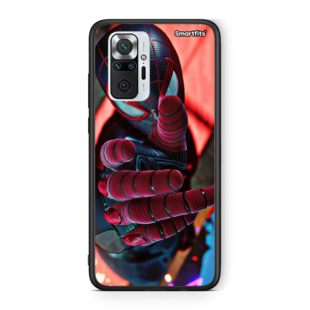 Xiaomi Redmi Note 10 Pro Spider Hand Θήκη από τη Smartfits με σχέδιο στο πίσω μέρος και μαύρο περίβλημα | Smartphone case with colorful back and black bezels by Smartfits