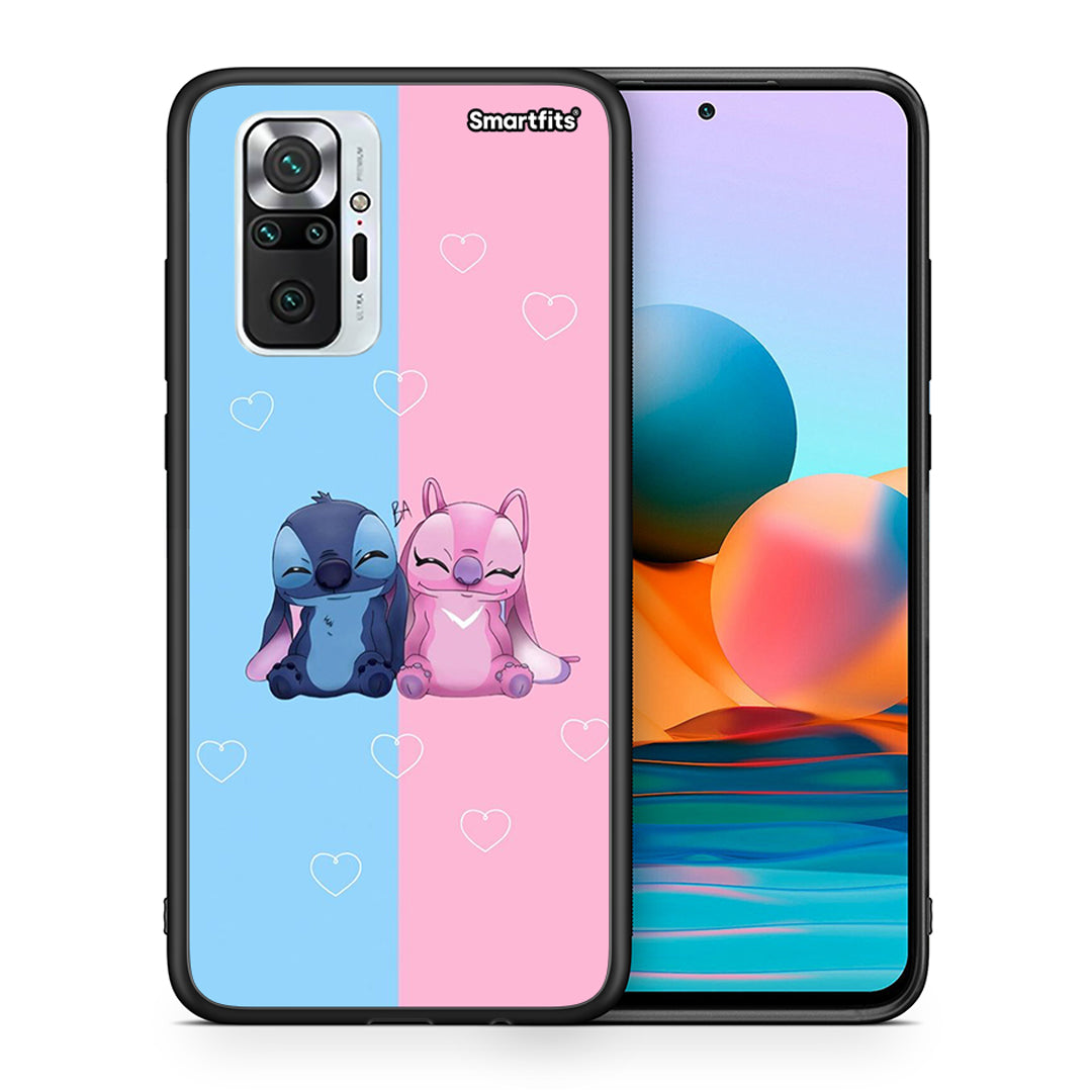 Θήκη Xiaomi Redmi Note 10 Pro Stitch And Angel από τη Smartfits με σχέδιο στο πίσω μέρος και μαύρο περίβλημα | Xiaomi Redmi Note 10 Pro Stitch And Angel case with colorful back and black bezels