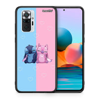 Thumbnail for Θήκη Xiaomi Redmi Note 10 Pro Stitch And Angel από τη Smartfits με σχέδιο στο πίσω μέρος και μαύρο περίβλημα | Xiaomi Redmi Note 10 Pro Stitch And Angel case with colorful back and black bezels