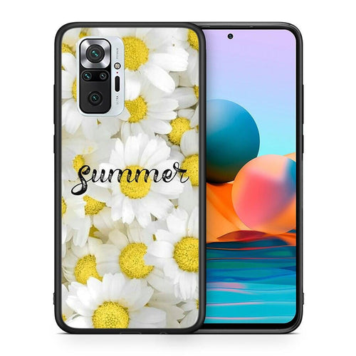 Θήκη Xiaomi Redmi Note 10 Pro Summer Daisies από τη Smartfits με σχέδιο στο πίσω μέρος και μαύρο περίβλημα | Xiaomi Redmi Note 10 Pro Summer Daisies case with colorful back and black bezels