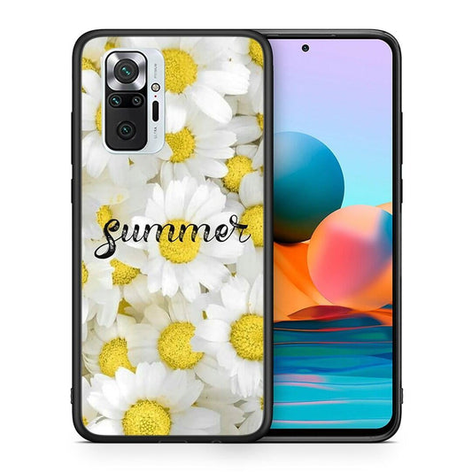 Θήκη Xiaomi Redmi Note 10 Pro Summer Daisies από τη Smartfits με σχέδιο στο πίσω μέρος και μαύρο περίβλημα | Xiaomi Redmi Note 10 Pro Summer Daisies case with colorful back and black bezels
