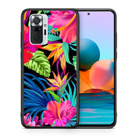 Thumbnail for Θήκη Xiaomi Redmi Note 10 Pro Tropical Flowers από τη Smartfits με σχέδιο στο πίσω μέρος και μαύρο περίβλημα | Xiaomi Redmi Note 10 Pro Tropical Flowers case with colorful back and black bezels