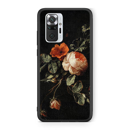 Xiaomi Redmi Note 10 Pro Vintage Roses θήκη από τη Smartfits με σχέδιο στο πίσω μέρος και μαύρο περίβλημα | Smartphone case with colorful back and black bezels by Smartfits