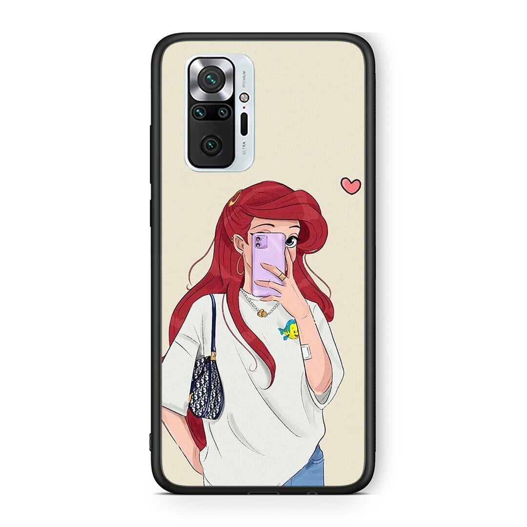 Xiaomi Redmi Note 10 Pro Walking Mermaid Θήκη από τη Smartfits με σχέδιο στο πίσω μέρος και μαύρο περίβλημα | Smartphone case with colorful back and black bezels by Smartfits