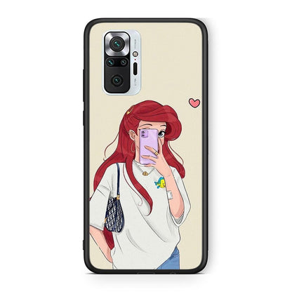Xiaomi Redmi Note 10 Pro Walking Mermaid Θήκη από τη Smartfits με σχέδιο στο πίσω μέρος και μαύρο περίβλημα | Smartphone case with colorful back and black bezels by Smartfits