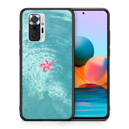 Θήκη Xiaomi Redmi Note 10 Pro Water Flower από τη Smartfits με σχέδιο στο πίσω μέρος και μαύρο περίβλημα | Xiaomi Redmi Note 10 Pro Water Flower case with colorful back and black bezels