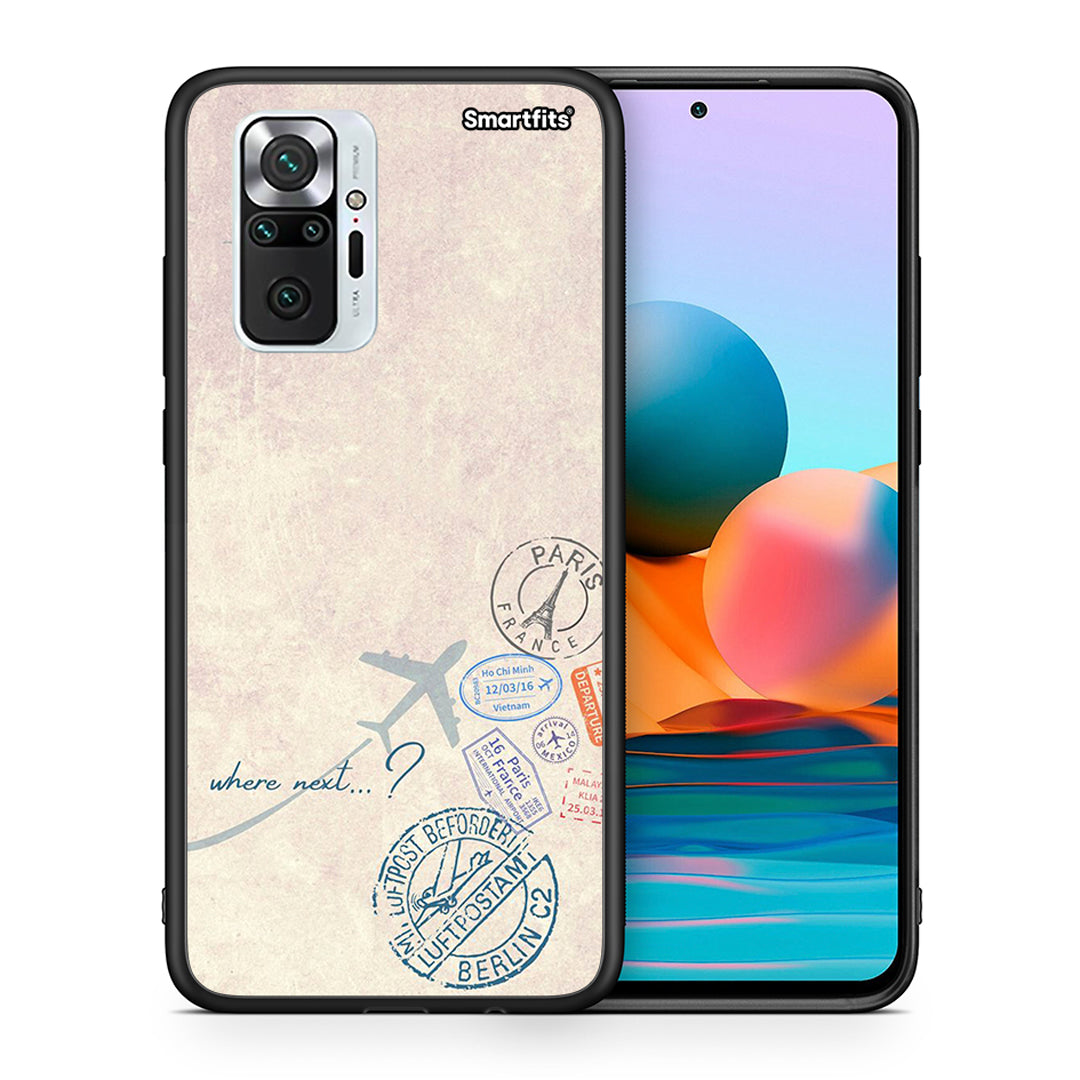 Θήκη Xiaomi Redmi Note 10 Pro Where Next από τη Smartfits με σχέδιο στο πίσω μέρος και μαύρο περίβλημα | Xiaomi Redmi Note 10 Pro Where Next case with colorful back and black bezels