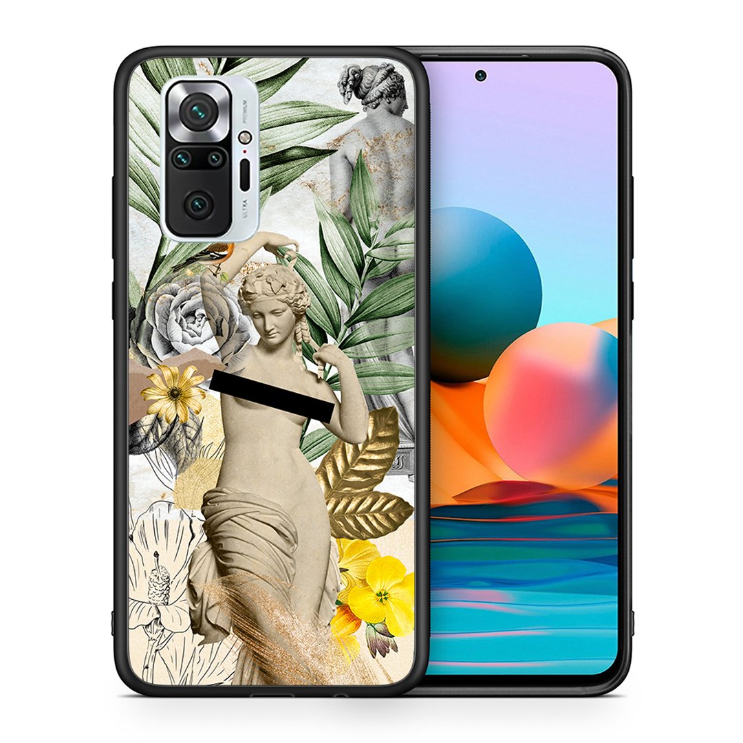 Θήκη Xiaomi Redmi Note 10 Pro Woman Statue από τη Smartfits με σχέδιο στο πίσω μέρος και μαύρο περίβλημα | Xiaomi Redmi Note 10 Pro Woman Statue case with colorful back and black bezels