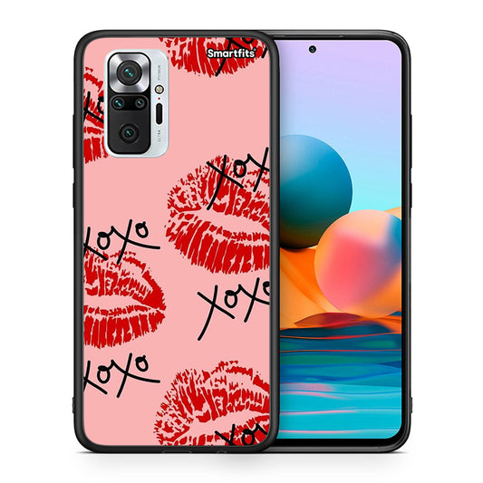 Θήκη Xiaomi Redmi Note 10 Pro XOXO Lips από τη Smartfits με σχέδιο στο πίσω μέρος και μαύρο περίβλημα | Xiaomi Redmi Note 10 Pro XOXO Lips case with colorful back and black bezels