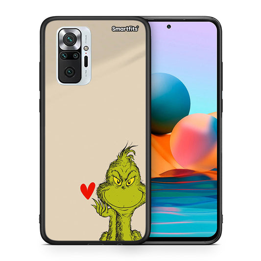 Θήκη Xiaomi Redmi Note 10 Pro Xmas Grinch από τη Smartfits με σχέδιο στο πίσω μέρος και μαύρο περίβλημα | Xiaomi Redmi Note 10 Pro Xmas Grinch case with colorful back and black bezels