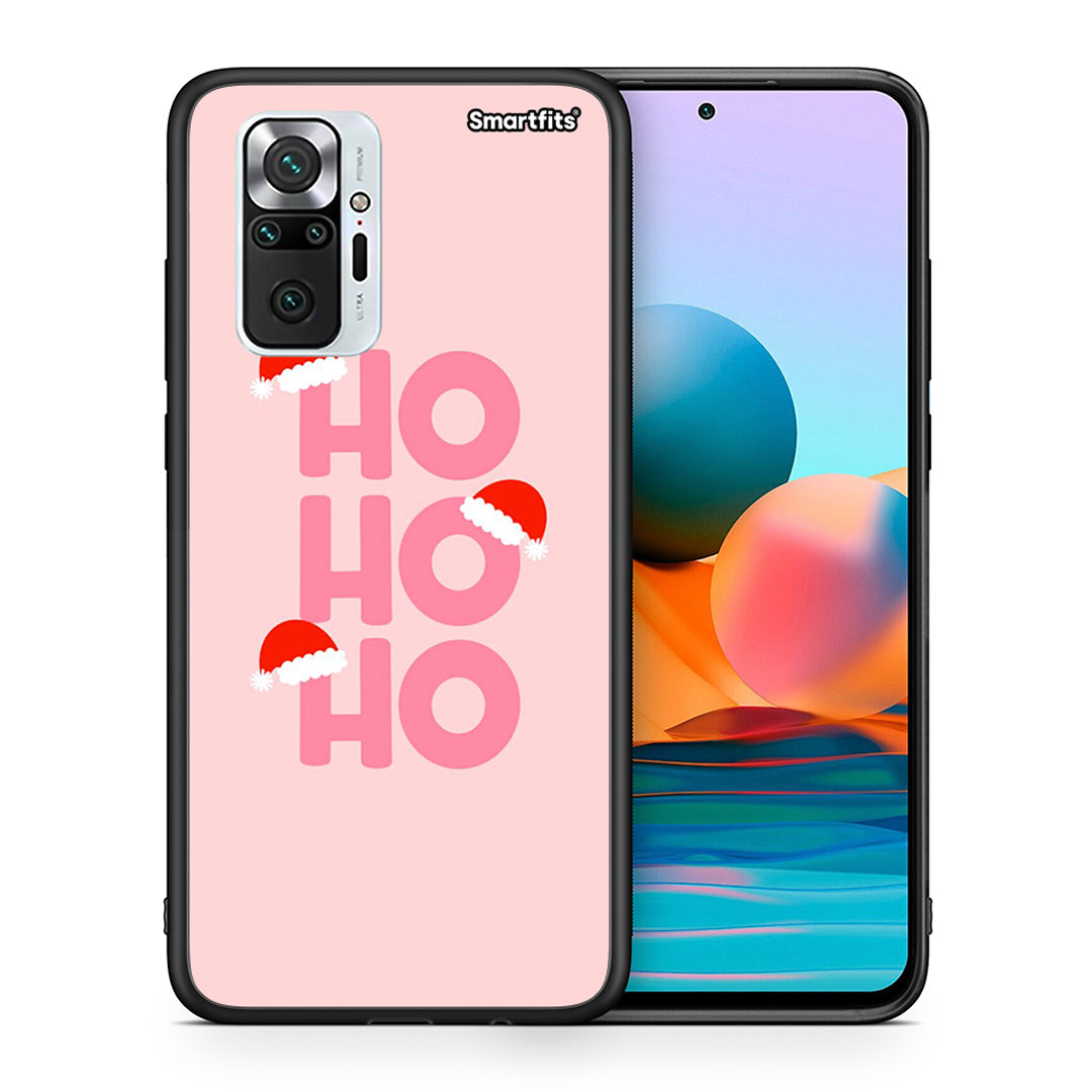 Θήκη Xiaomi Redmi Note 10 Pro Xmas Ho Ho Ho από τη Smartfits με σχέδιο στο πίσω μέρος και μαύρο περίβλημα | Xiaomi Redmi Note 10 Pro Xmas Ho Ho Ho case with colorful back and black bezels