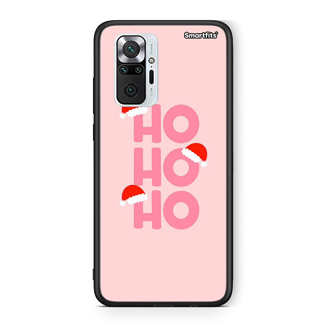 Xiaomi Redmi Note 10 Pro Xmas Ho Ho Ho θήκη από τη Smartfits με σχέδιο στο πίσω μέρος και μαύρο περίβλημα | Smartphone case with colorful back and black bezels by Smartfits