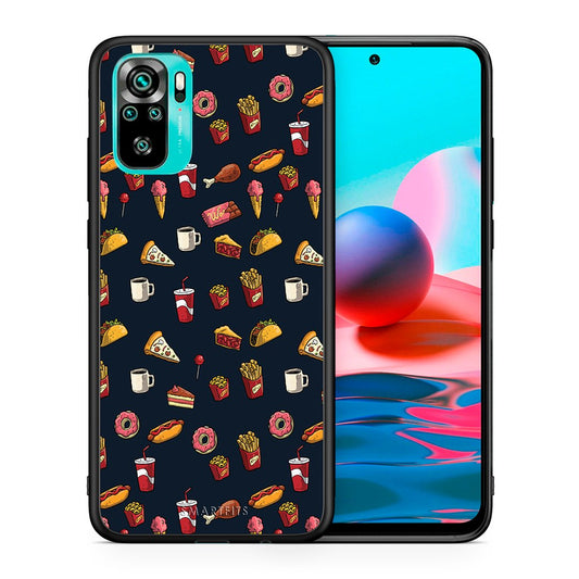 Θήκη Xiaomi Redmi Note 10 Hungry Random από τη Smartfits με σχέδιο στο πίσω μέρος και μαύρο περίβλημα | Xiaomi Redmi Note 10 Hungry Random case with colorful back and black bezels