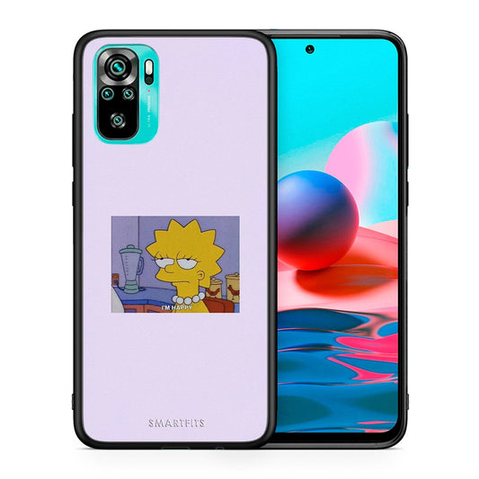 Θήκη Xiaomi Redmi Note 10 So Happy από τη Smartfits με σχέδιο στο πίσω μέρος και μαύρο περίβλημα | Xiaomi Redmi Note 10 So Happy case with colorful back and black bezels