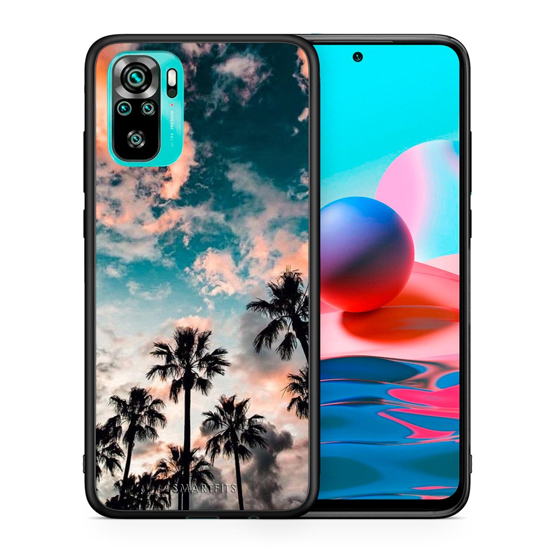 Θήκη Xiaomi Redmi Note 10 Sky Summer από τη Smartfits με σχέδιο στο πίσω μέρος και μαύρο περίβλημα | Xiaomi Redmi Note 10 Sky Summer case with colorful back and black bezels