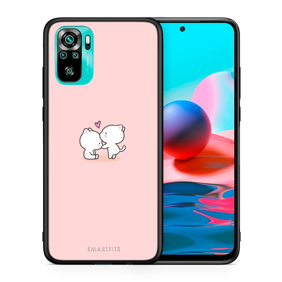 Θήκη Xiaomi Redmi Note 10 Love Valentine από τη Smartfits με σχέδιο στο πίσω μέρος και μαύρο περίβλημα | Xiaomi Redmi Note 10 Love Valentine case with colorful back and black bezels