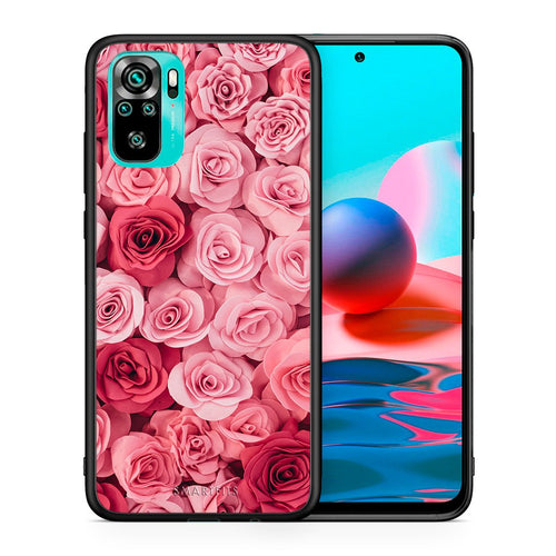 Θήκη Xiaomi Redmi Note 10 RoseGarden Valentine από τη Smartfits με σχέδιο στο πίσω μέρος και μαύρο περίβλημα | Xiaomi Redmi Note 10 RoseGarden Valentine case with colorful back and black bezels