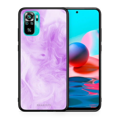 Θήκη Xiaomi Redmi Note 10 Lavender Watercolor από τη Smartfits με σχέδιο στο πίσω μέρος και μαύρο περίβλημα | Xiaomi Redmi Note 10 Lavender Watercolor case with colorful back and black bezels