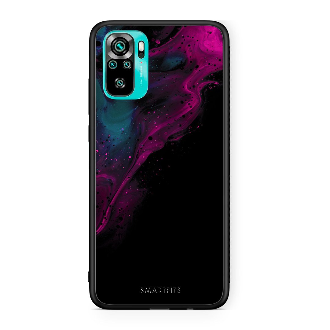 4 - Xiaomi Redmi Note 10 Pink Black Watercolor case, cover, bumper