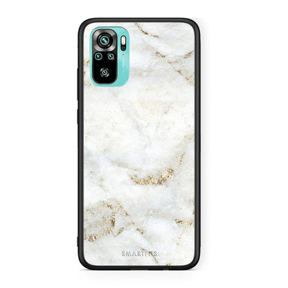 Xiaomi Redmi Note 10 White Gold Marble θήκη από τη Smartfits με σχέδιο στο πίσω μέρος και μαύρο περίβλημα | Smartphone case with colorful back and black bezels by Smartfits