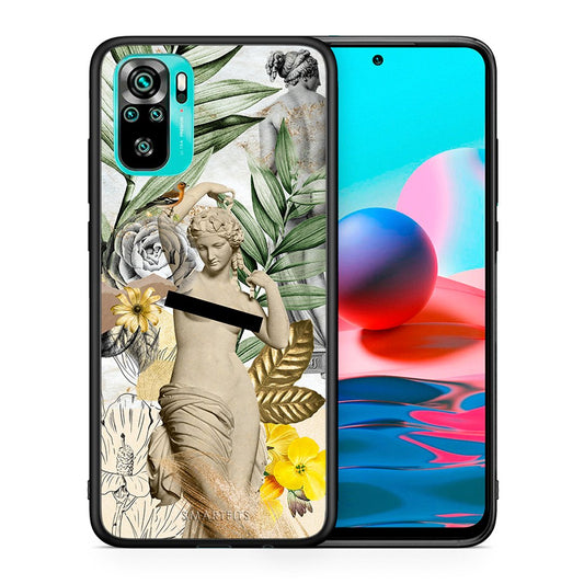 Θήκη Xiaomi Redmi Note 10 Woman Statue από τη Smartfits με σχέδιο στο πίσω μέρος και μαύρο περίβλημα | Xiaomi Redmi Note 10 Woman Statue case with colorful back and black bezels