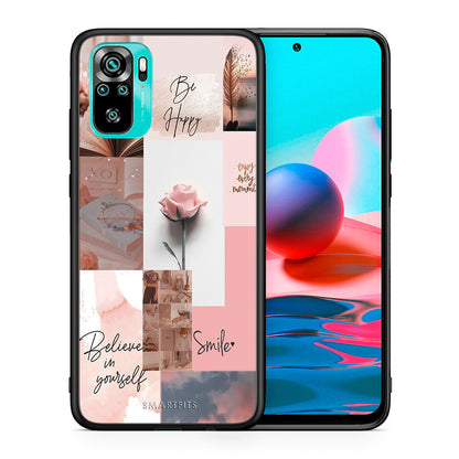 Θήκη Xiaomi Redmi Note 10 Aesthetic Collage από τη Smartfits με σχέδιο στο πίσω μέρος και μαύρο περίβλημα | Xiaomi Redmi Note 10 Aesthetic Collage case with colorful back and black bezels