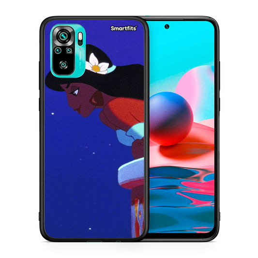 Θήκη Xiaomi Redmi Note 10 Alladin And Jasmine Love 2 από τη Smartfits με σχέδιο στο πίσω μέρος και μαύρο περίβλημα | Xiaomi Redmi Note 10 Alladin And Jasmine Love 2 case with colorful back and black bezels