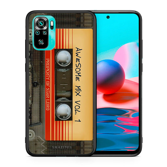 Θήκη Xiaomi Redmi Note 10 Awesome Mix από τη Smartfits με σχέδιο στο πίσω μέρος και μαύρο περίβλημα | Xiaomi Redmi Note 10 Awesome Mix case with colorful back and black bezels