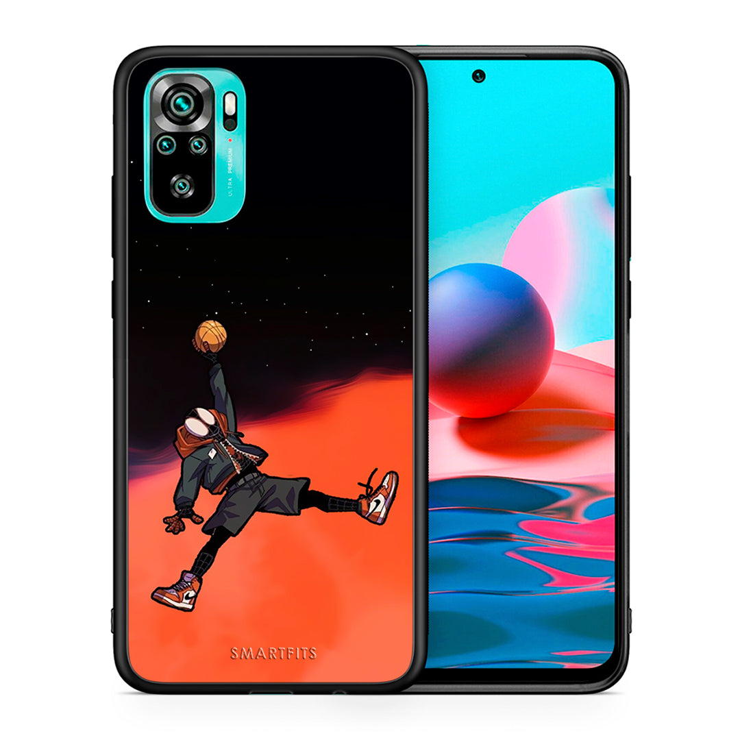 Θήκη Xiaomi Redmi Note 10 Basketball Hero από τη Smartfits με σχέδιο στο πίσω μέρος και μαύρο περίβλημα | Xiaomi Redmi Note 10 Basketball Hero case with colorful back and black bezels