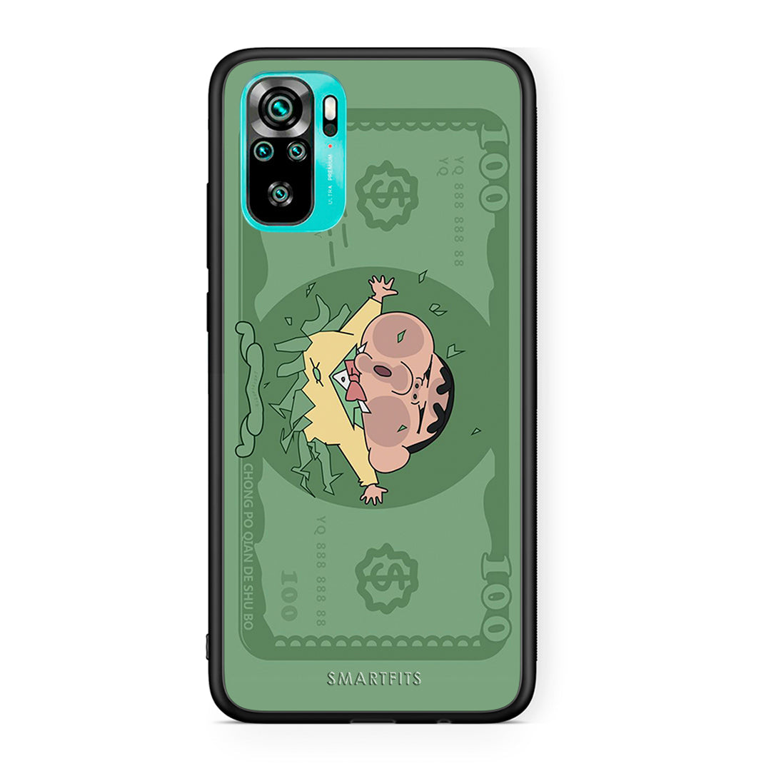 Xiaomi Redmi Note 10 Big Money Θήκη Αγίου Βαλεντίνου από τη Smartfits με σχέδιο στο πίσω μέρος και μαύρο περίβλημα | Smartphone case with colorful back and black bezels by Smartfits