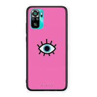 Thumbnail for Xiaomi Redmi Note 10 Blue Eye Pink θήκη από τη Smartfits με σχέδιο στο πίσω μέρος και μαύρο περίβλημα | Smartphone case with colorful back and black bezels by Smartfits