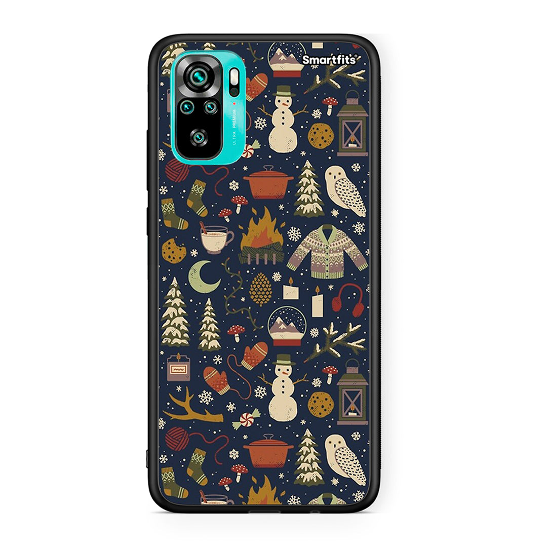 Xiaomi Redmi Note 10 Christmas Elements θήκη από τη Smartfits με σχέδιο στο πίσω μέρος και μαύρο περίβλημα | Smartphone case with colorful back and black bezels by Smartfits
