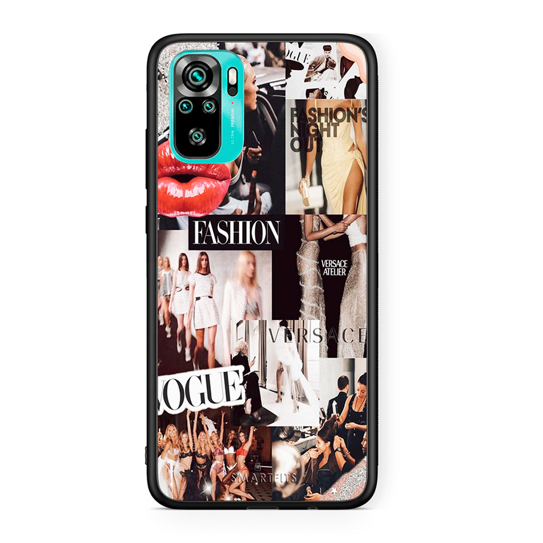 Xiaomi Redmi Note 10 Collage Fashion Θήκη Αγίου Βαλεντίνου από τη Smartfits με σχέδιο στο πίσω μέρος και μαύρο περίβλημα | Smartphone case with colorful back and black bezels by Smartfits