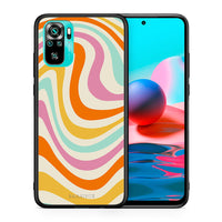 Thumbnail for Θήκη Xiaomi Redmi Note 10 Colourful Waves από τη Smartfits με σχέδιο στο πίσω μέρος και μαύρο περίβλημα | Xiaomi Redmi Note 10 Colourful Waves case with colorful back and black bezels